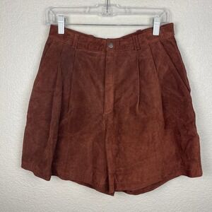 Vintage Leather Shorts Womens 10 Brown The Limited High Rise Western Genuine Y2K